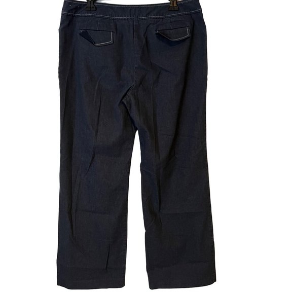 W Work To Weekend Blue Jeans Womens 16 Wide Leg Mid Rise Pocket Relaxed - Picture 8 of 11